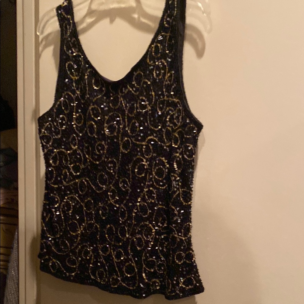Elegant beaded rhinestones xl evening top
